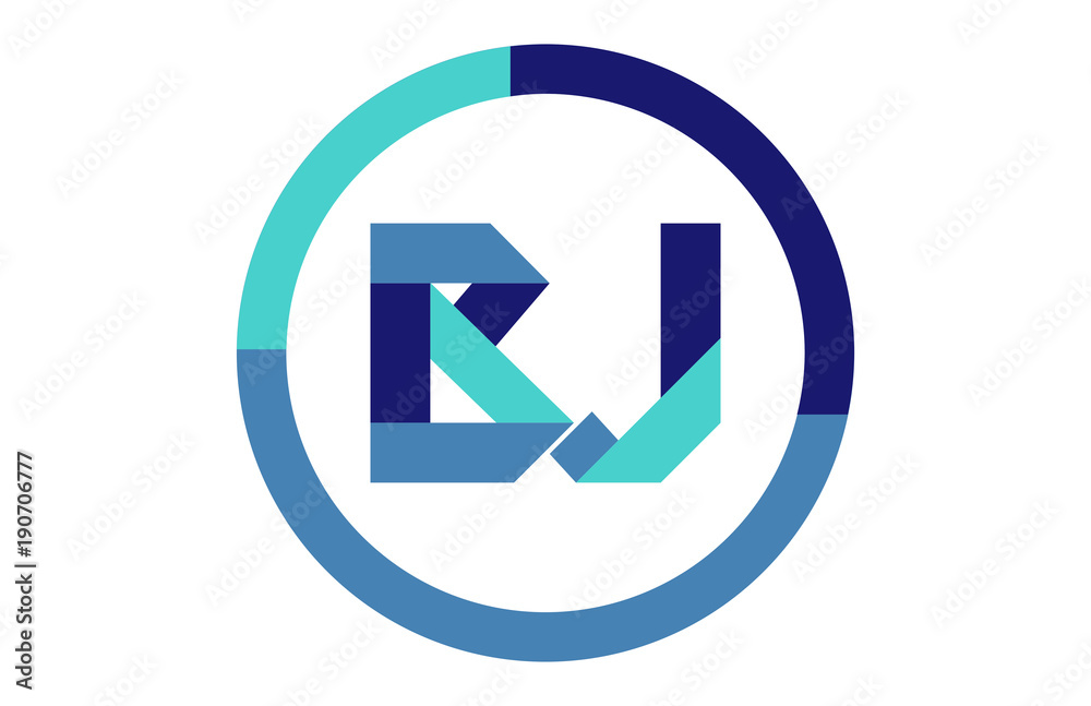 BJ Global Circle Ribbon letter Logo BJ Global Circle Ribbon letter Logo