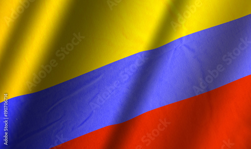 Authentic colorful textile flag of Colombia