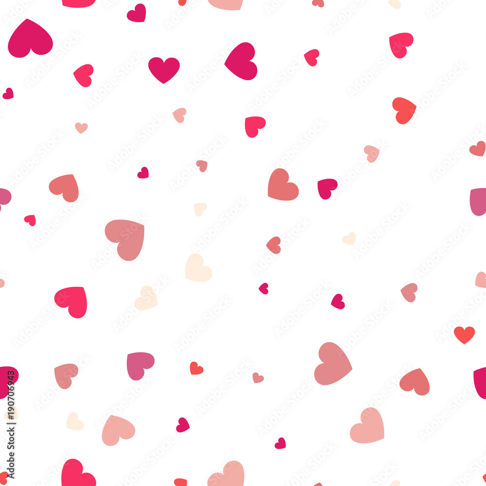 seamless background with different colored confetti hearts for valentine time