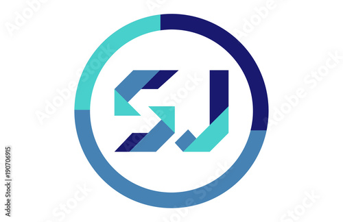 SJ Global Circle Ribbon letter Logo