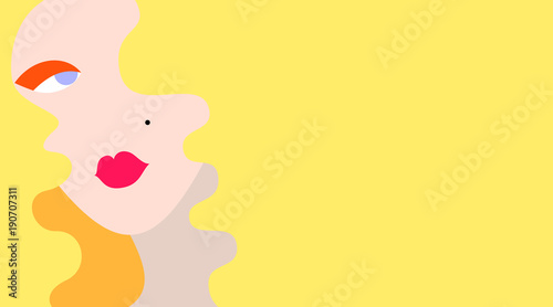 Illustration of yellow-haired woman