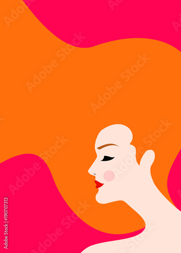 Illustration of red-haired woman