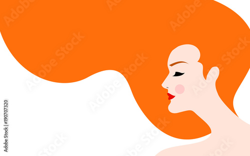 Illustration of red haired woman