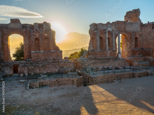 Landscape of the ancient theatre of Taormina.