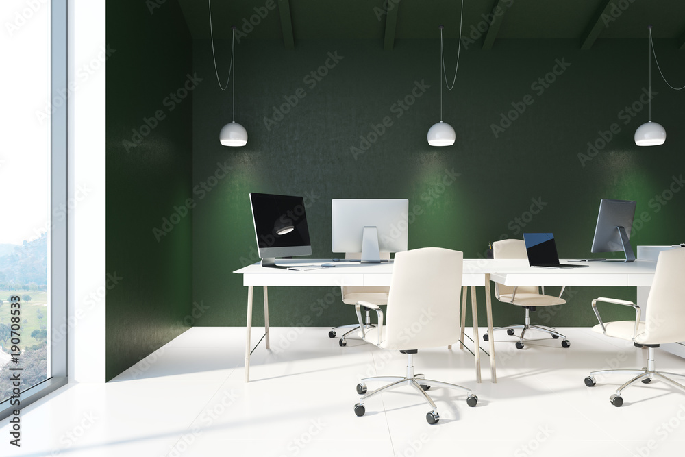 Green open space office interior