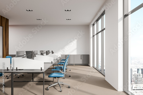 Fototapeta Naklejka Na Ścianę i Meble -  Blue chair office cubicles