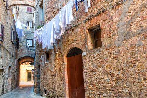 Charming little tight narrow streets of Volterra  town © rolandbarat