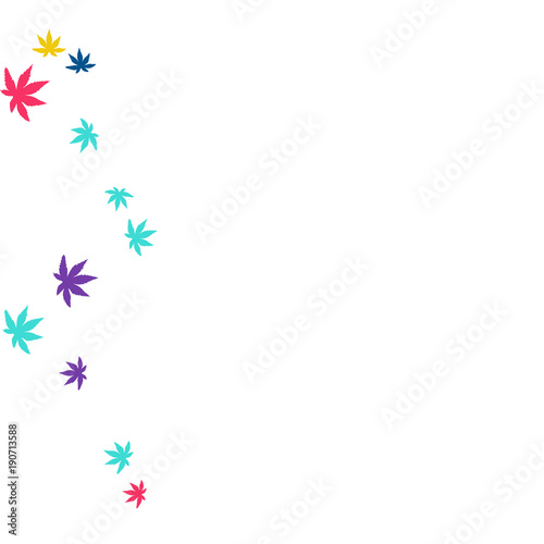 Cute vegetative pattern with simple small leaves for a greeting card or poster. Vector background for spring or summer design