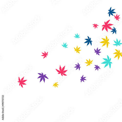 Cute vegetative pattern with simple small leaves for a greeting card or poster. Vector background for spring or summer design