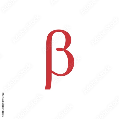 letter betha greek symbol logo vector