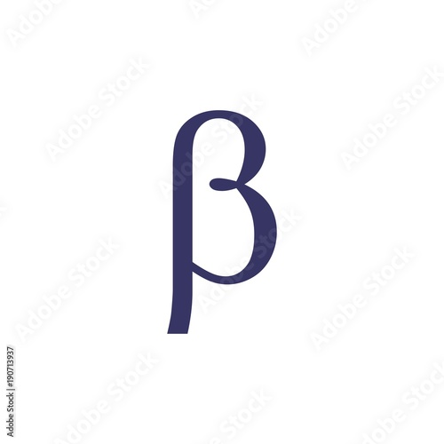 letter betha greek symbol logo vector