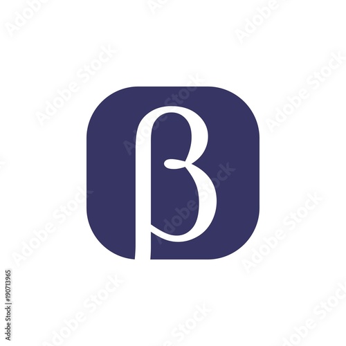 letter betha greek symbol logo vector photo