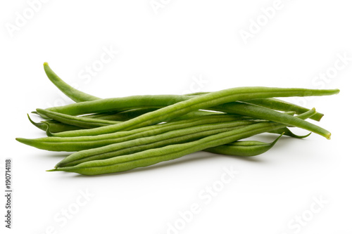 Green beans isolated on a white background.