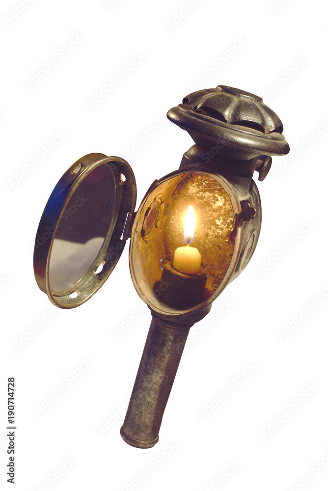 ancienne lampe à bougie pour voiture à chevaux, lanterne pour calèche,  fiacre Stock Photo | Adobe Stock