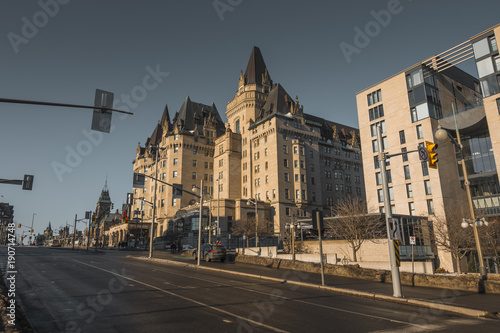 OTTAWA, ONTARIO / CANADA - JANUARY 28 2018: PARLIAMENT BUILDINGS IN DOWNTOWN OF OTTAWA