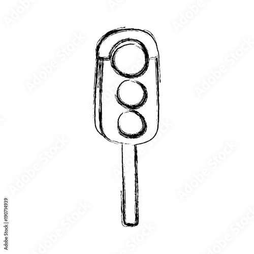 grunge traffic light object to urban caution