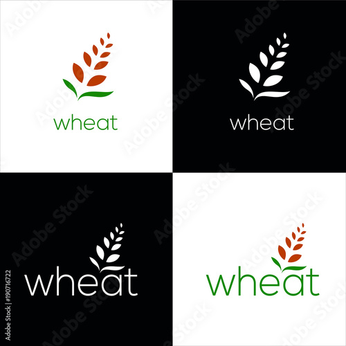 Simple Modern Wheat Logotype Template