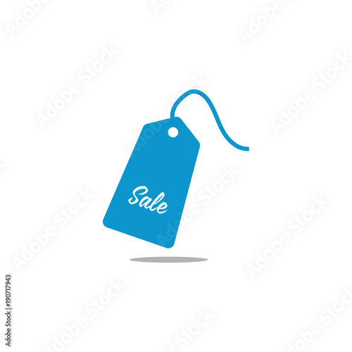 Blue price tag retail logo design template vector