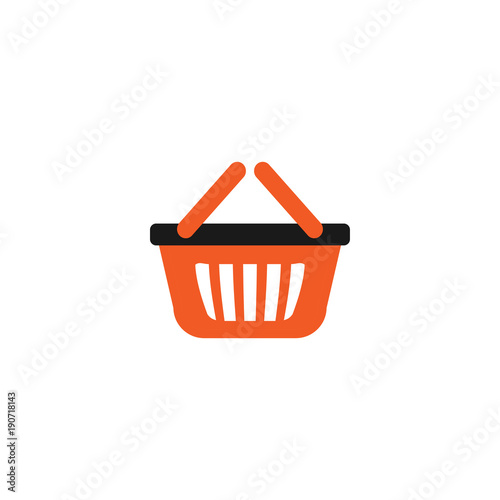 Orange shopping bag retail logo design template vector