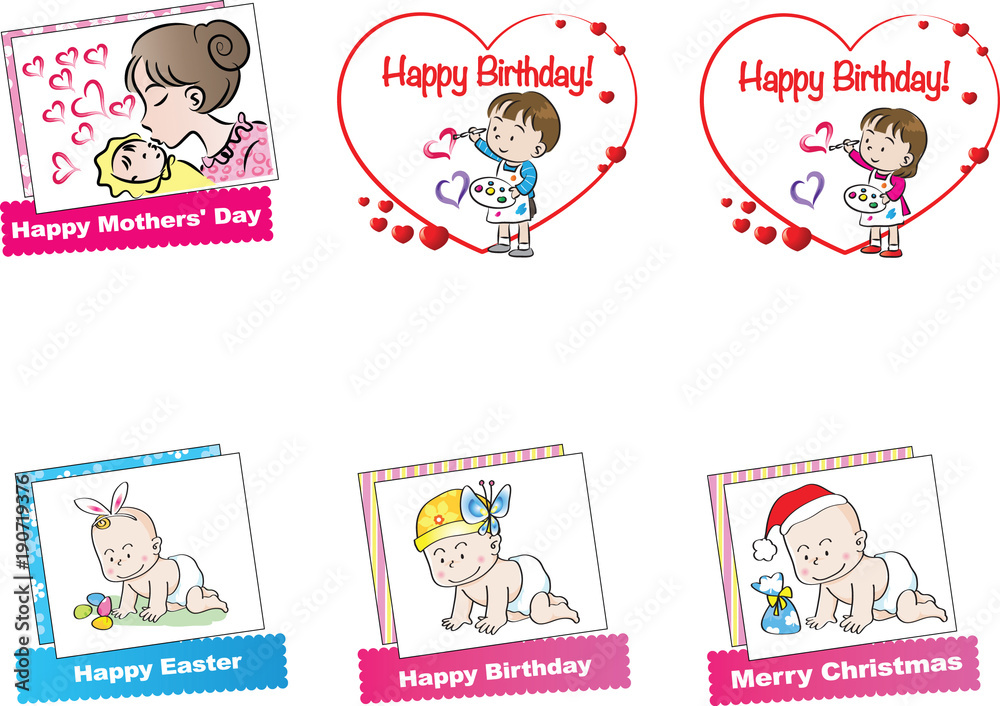 happy birthay card set happy birthay card set