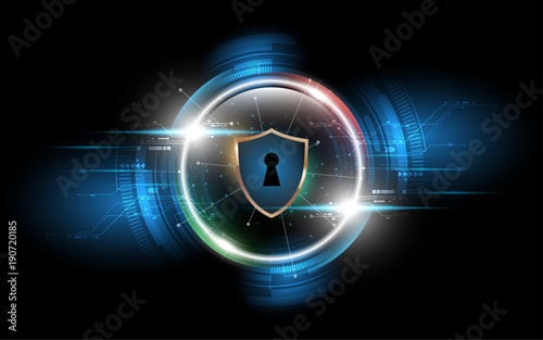 Protected shield cyber security business data protection concept technology abstract background