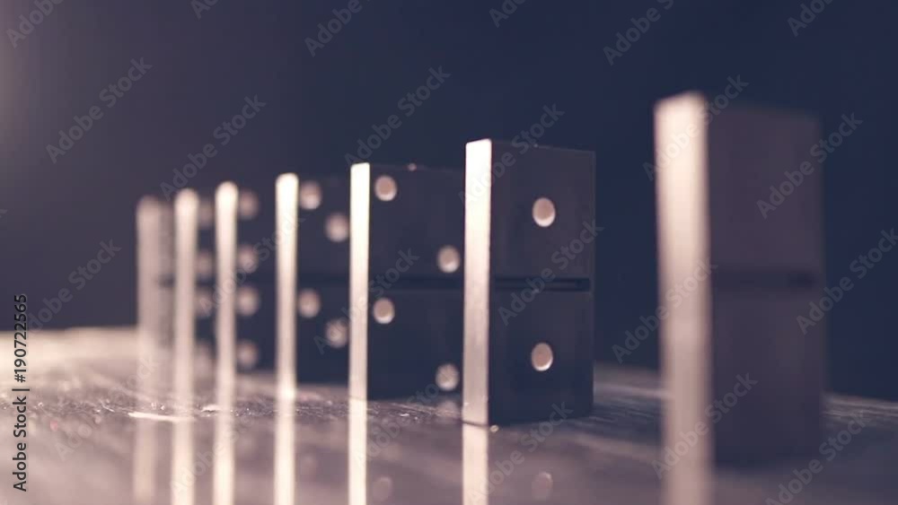 Bones. Dominoes on marble. The game came from the past. Floating focus.