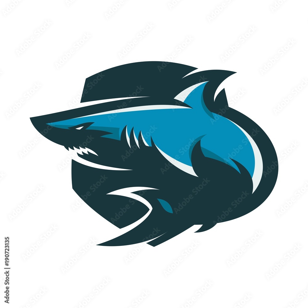 Fototapeta premium shark - vector logo/icon illustration mascot 