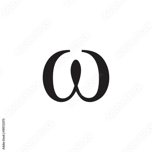 letter omega greek symbol logo vector