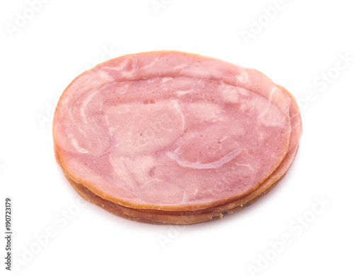 smoked ham on white background.