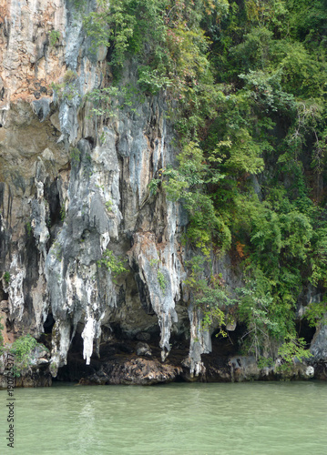 Limestone cliffs jungle covered