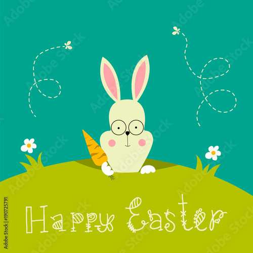 Easter rabbit with carrot.