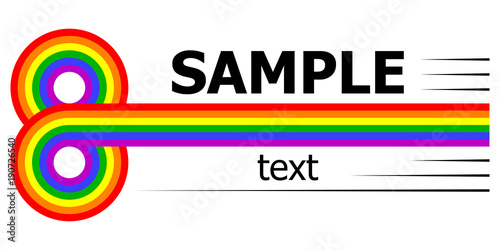 lgbt horizontal rainbow logo 8 infinity multicolored stripes, vector template company logo free thinking people club