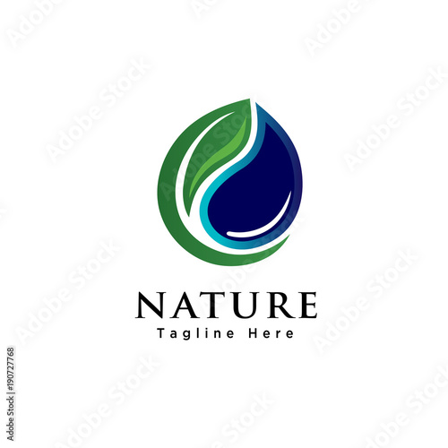 Water leaf yin yang logo