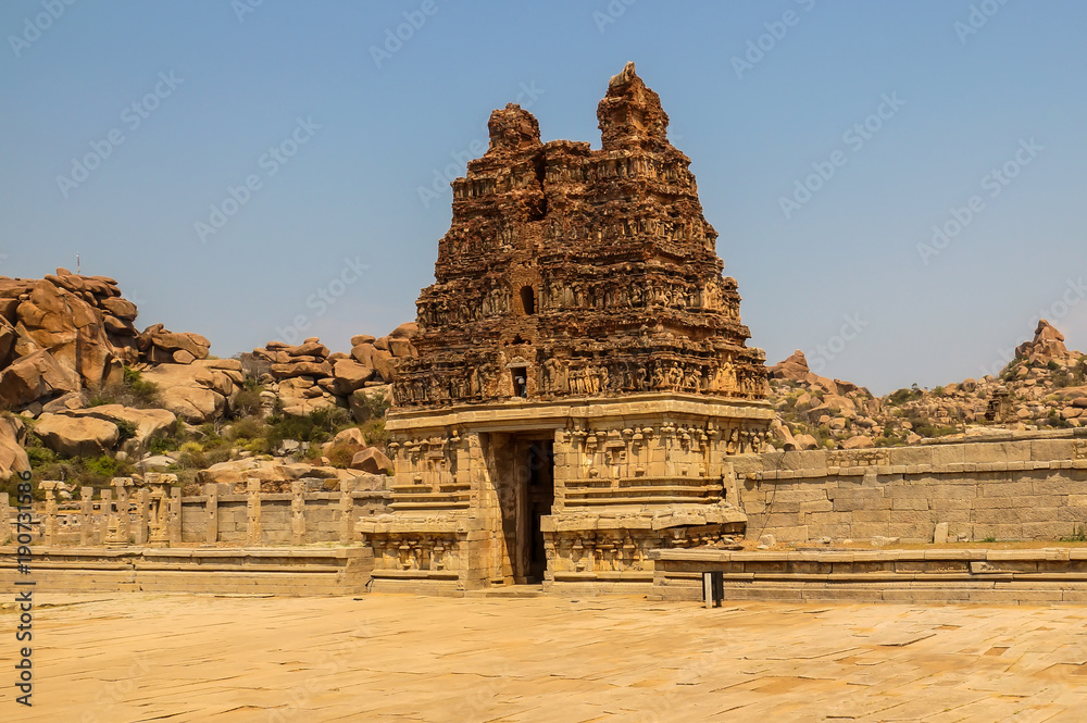Naklejka premium old Vittala temple in Hampi, Karnataka, India