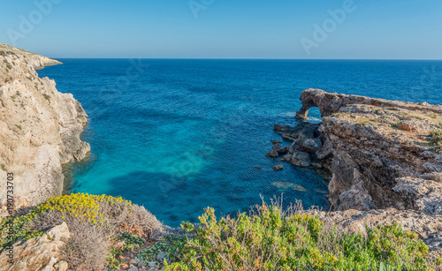 Natural Arch in Ras Hamrija along the Southern Coast of Malta