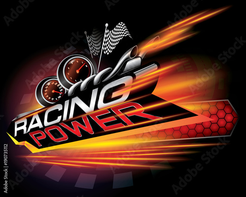 RACING POWER ICON CONCEPT VECTOR