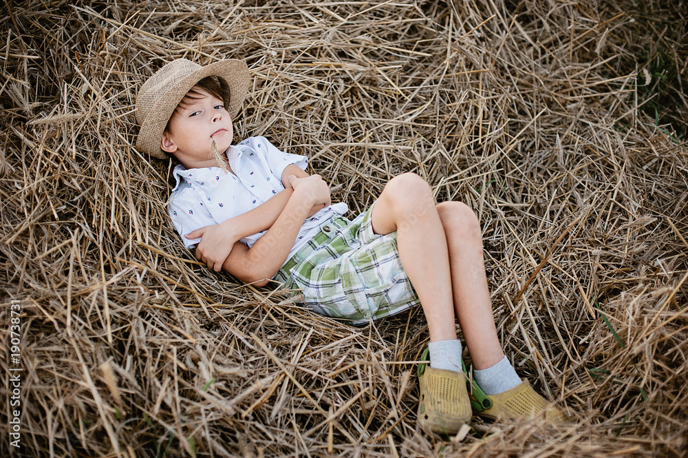 happy child in the field. Summer mood happy child in the field. Summer mood