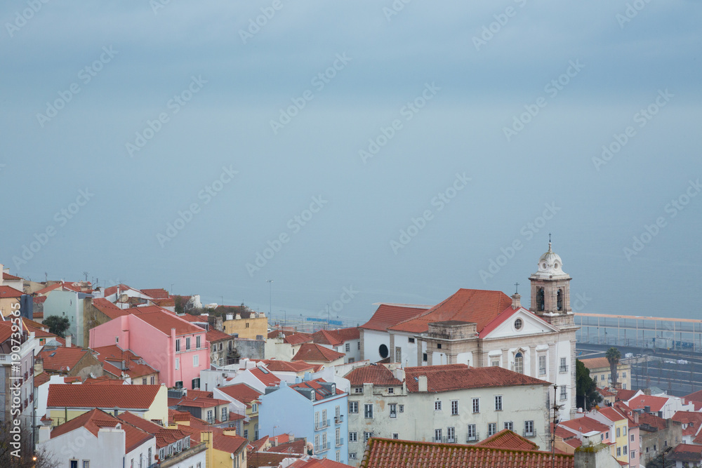 Lisbon (Portugal) - View of Alfama from Miradouro de Santa Luzia