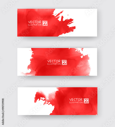 Banners with abstract black ink wash painting element in East Asian style.