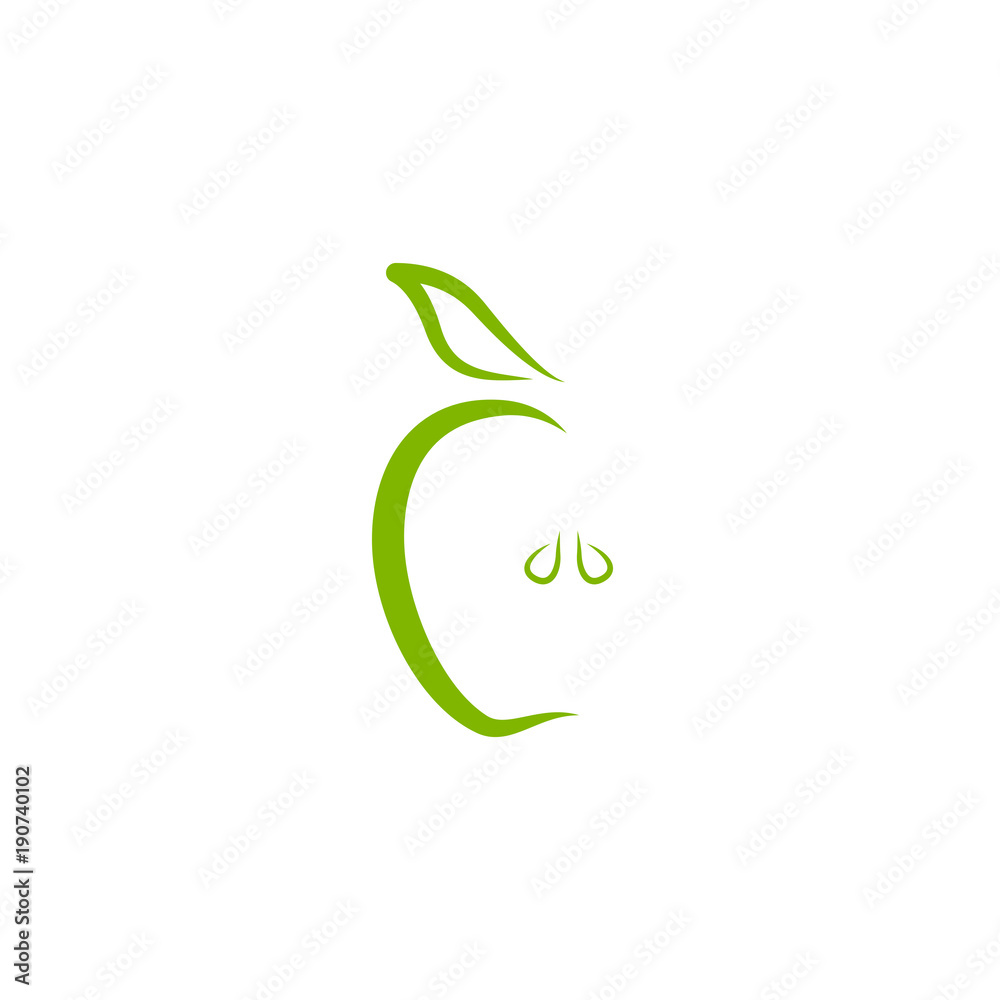 Fototapeta premium Simple apple icon design vector illustration, eco food