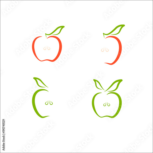 Simple apple icon design vector illustration  eco food