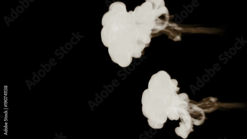 Smoke streams in slow motion isolated on black background with backlit and ready for compositing for visual effects. For transparency use mode screen. Smoke1 photo