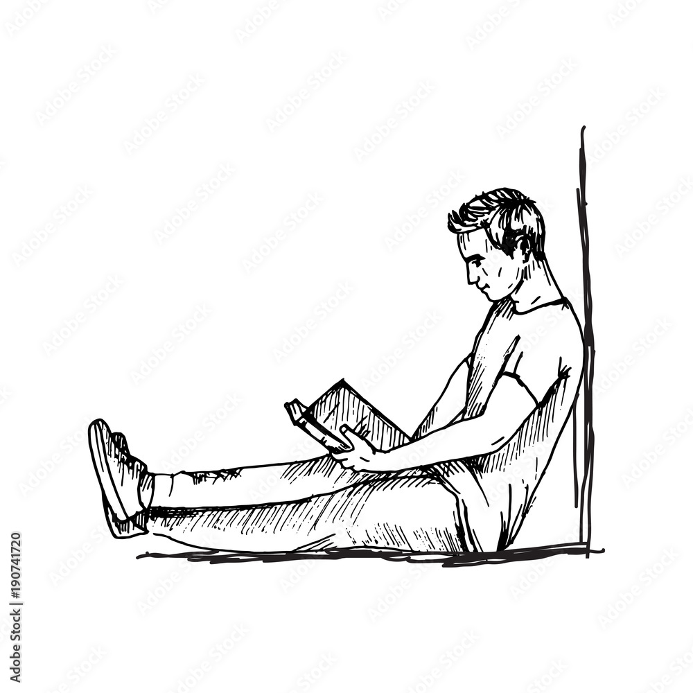 How to Draw a Person Reading a Book 