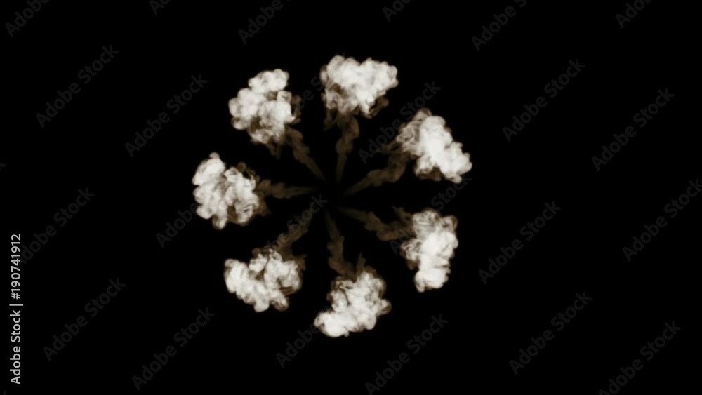 Smoke streams in slow motion isolated on black background with backlit and ready for compositing for visual effects. For transparency use mode screen. Smoke form ring. Top of view. V13 Smoke streams in slow motion isolated on black background with backlit and ready for compositing for visual effects. For transparency use mode screen. Smoke form ring. Top of view. V13