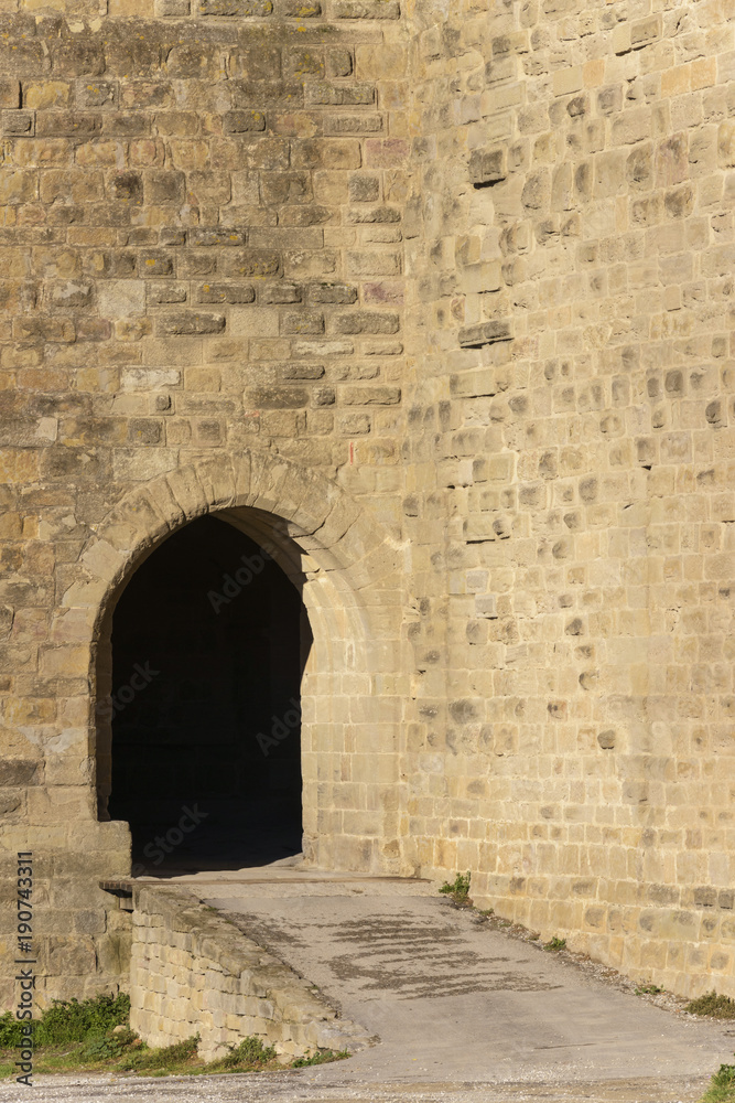 Puerta de entrada en una de las murallas de la ciudad de Carcassonne. Languedoc. Francia Puerta de entrada en una de las murallas de la ciudad de Carcassonne. Languedoc. Francia