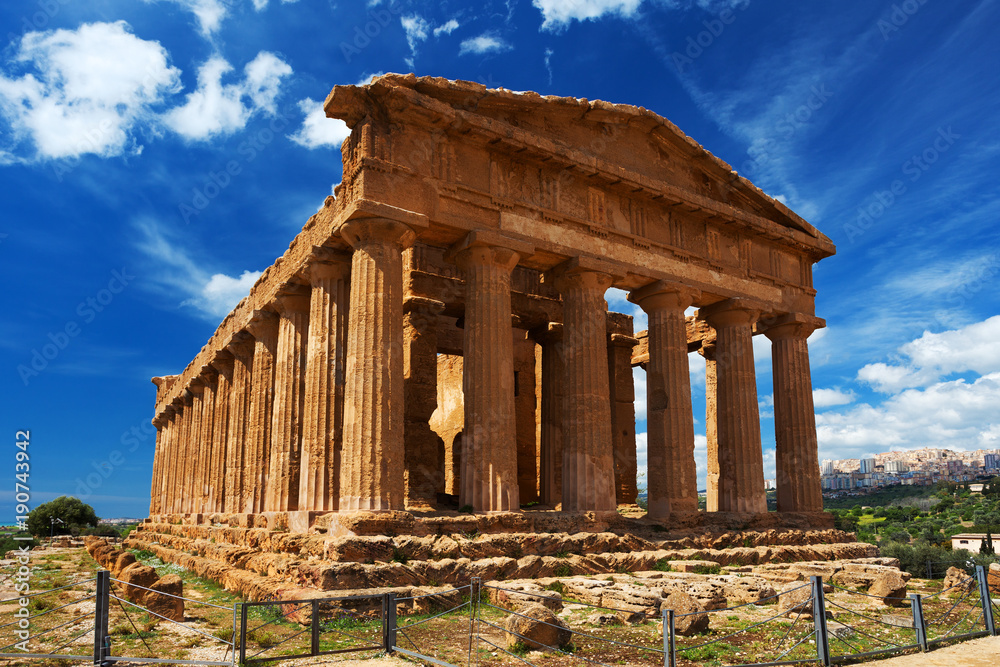 Concordia Temple in Agrigento archaeological park. Sicily