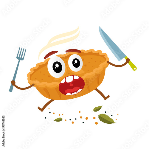 Ppies, rolls, quiche cartoon character