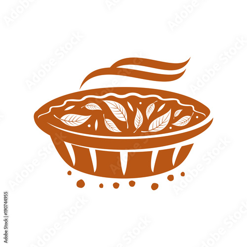 Meat pie, roll, quiche illustration