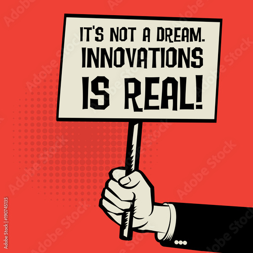 Poster in hand, business concept