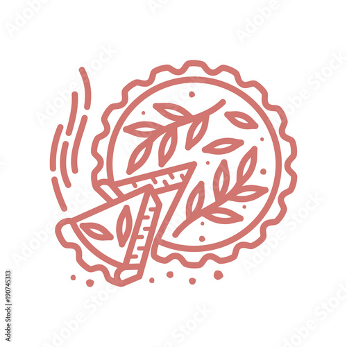 Meat pie, roll, quiche illustration